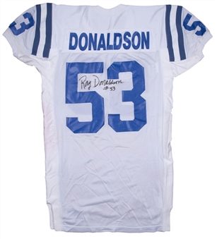 1990-1992 Ray Donaldson Game Used & Signed Indianapolis Colts Road Jersey (Beckett)